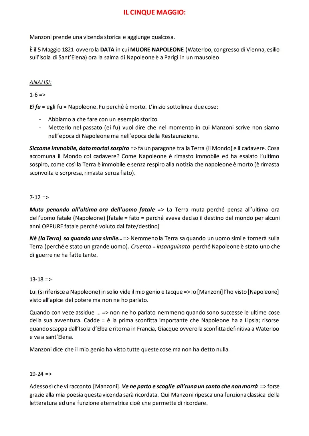 ALESSANDRO MANZONI
RIEPILOGO:
1785: Nasce
a Milano
1811-15: Compone i primi quattro
Inni sacri. La Pentecoste (1817-19)
1805-07: Soggiorna a