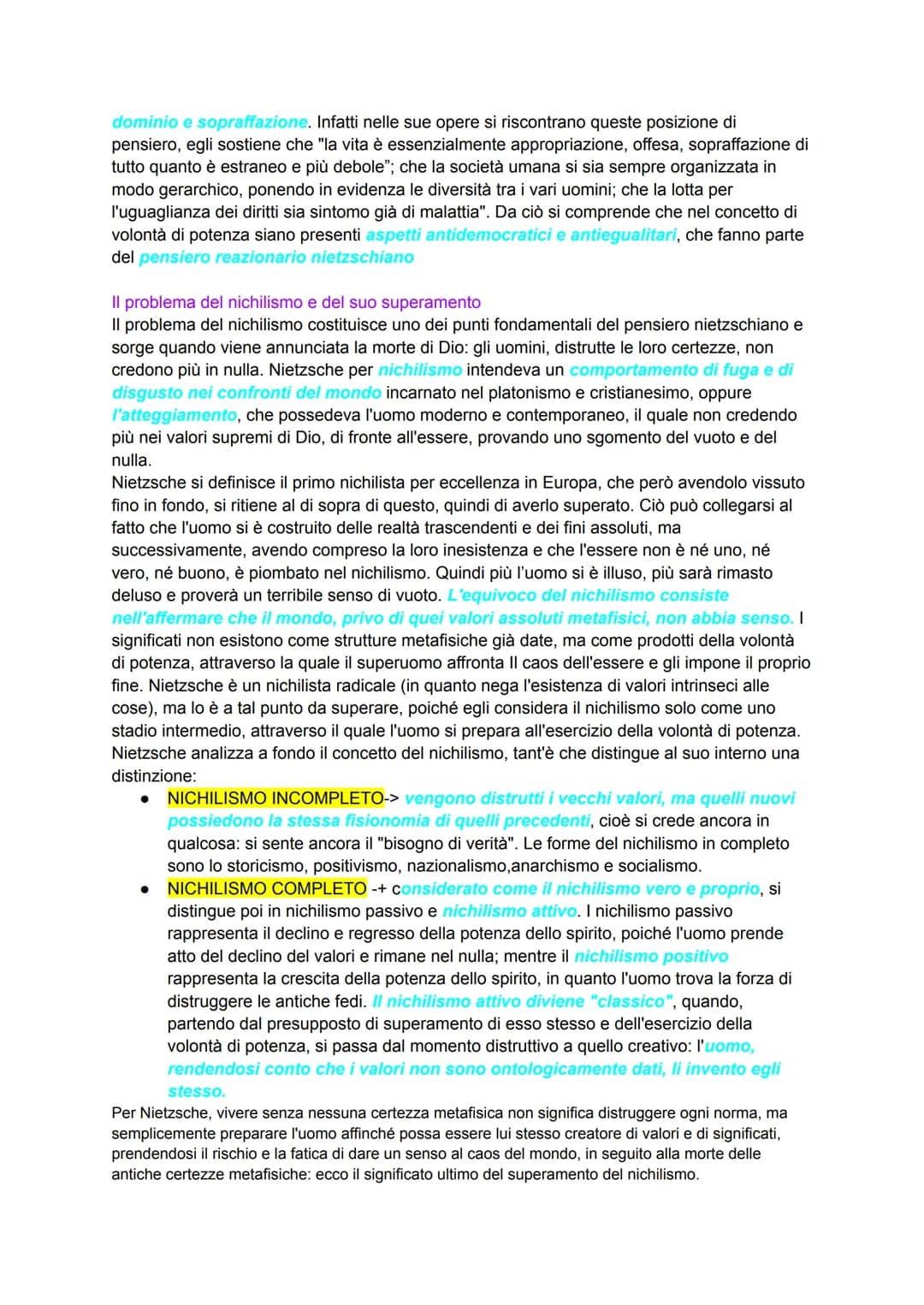 Friedrich Nietzshe
Filosofia e Malattia
Nietzsche durante la sua vita da segni di squilibrio mentale, tant'è che viene ricoverato in
una cli