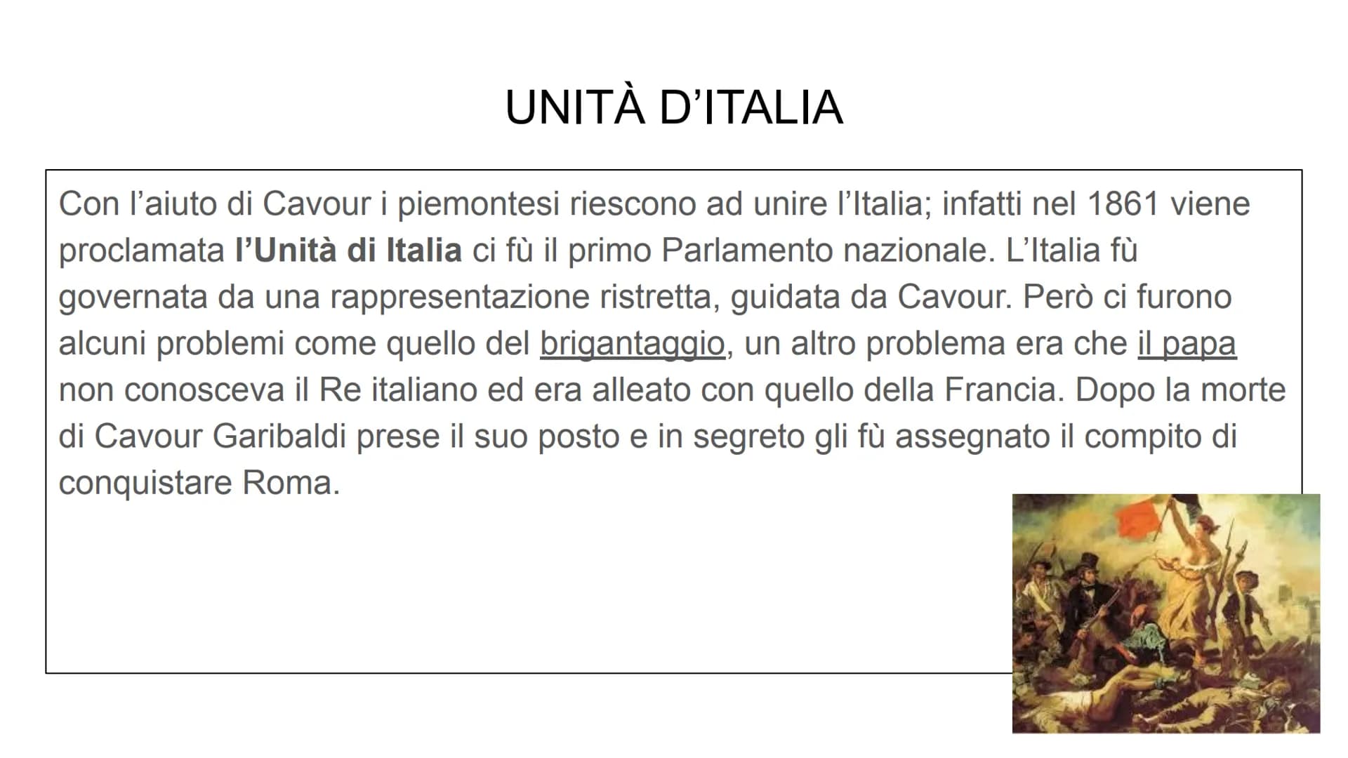 Che cos'e il Risorgimento?
È un periodo che c'è stato nel 1800.
Le idee del Risorgimento hanno portato all'unità d'Italia. UNITÀ D'ITALIA
Co