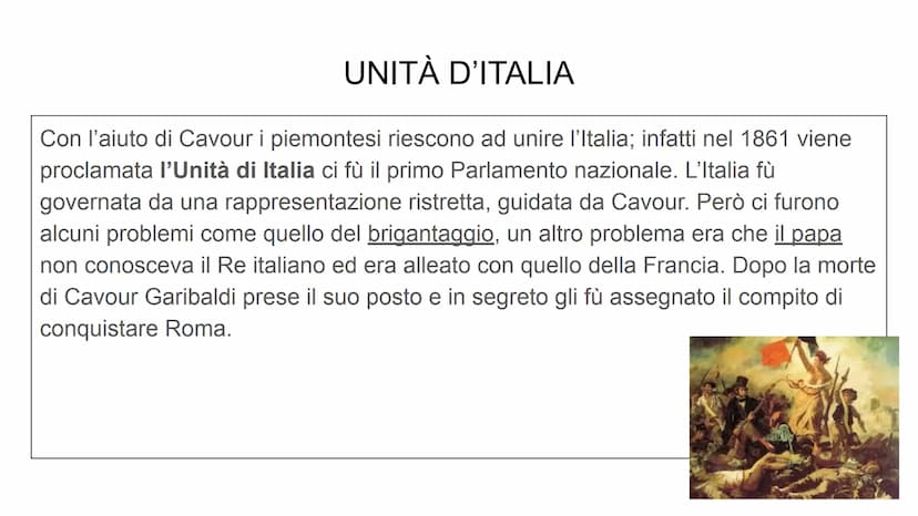 Che cos'e il Risorgimento?
È un periodo che c'è stato nel 1800.
Le idee del Risorgimento hanno portato all'unità d'Italia. UNITÀ D'ITALIA
Co