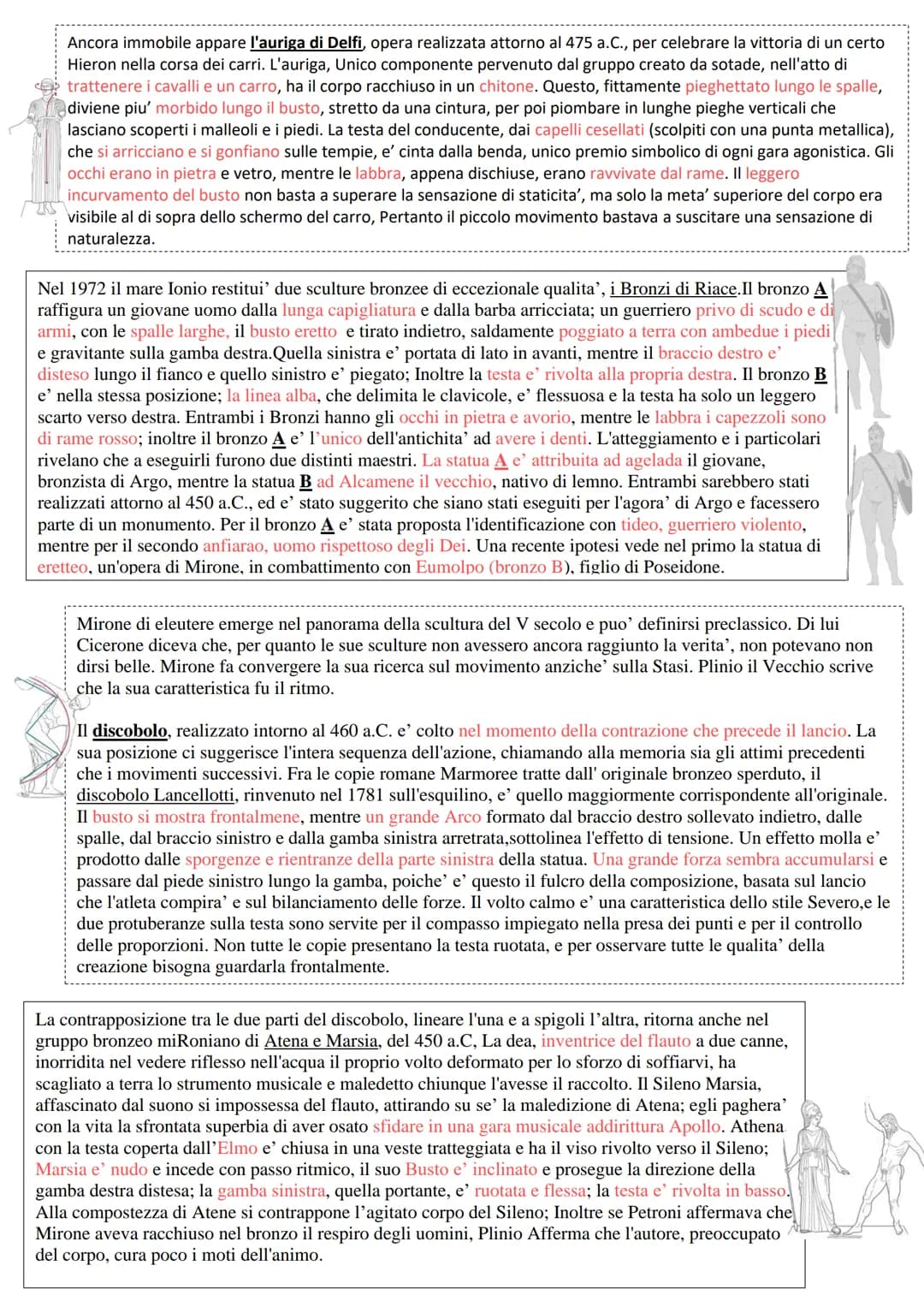 Statuaria severa
Nel periodo Severo si sviluppa una nuova tecnica scultorea (fusione a cera persa); statue di bronzo rifinite col
cesello (p