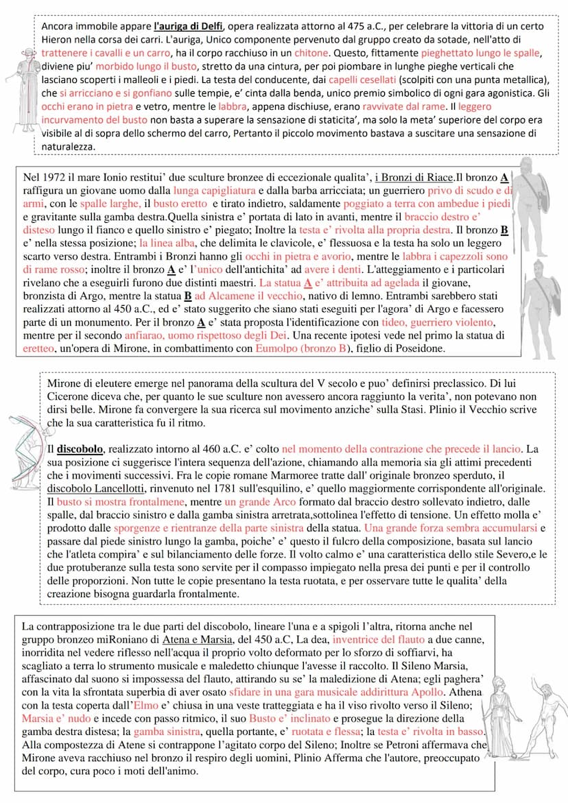 Statuaria severa
Nel periodo Severo si sviluppa una nuova tecnica scultorea (fusione a cera persa); statue di bronzo rifinite col
cesello (p