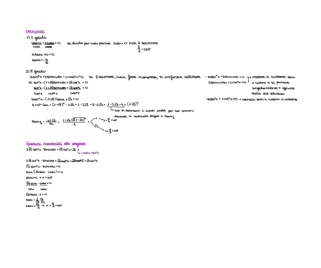 GONIOMETRIA
La circonferenza goniometrica ha raggio 1
SENO E COSENO
Sina
Ta
COSA
SINUSOIDE E COSINUSOIDE
0 A (1;0)
+8 (0,1)
π-C (-1,0)
-D (0