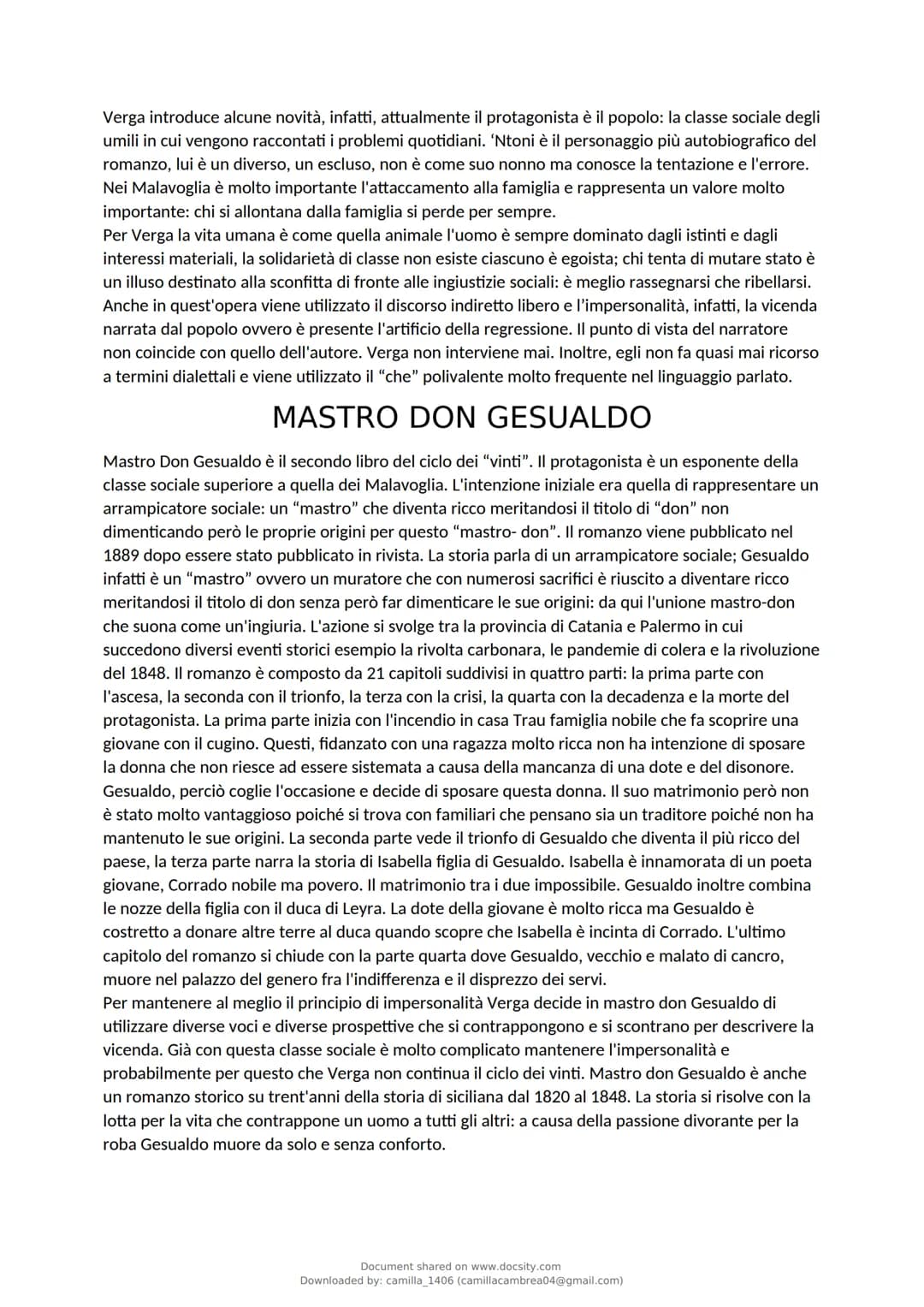 docsity
Giovanni Verga: vita, pensiero,
cultura, stile, opere
Italiano
6 pag.
Document shared on www.docsity.com
Downloaded by: camilla_1406