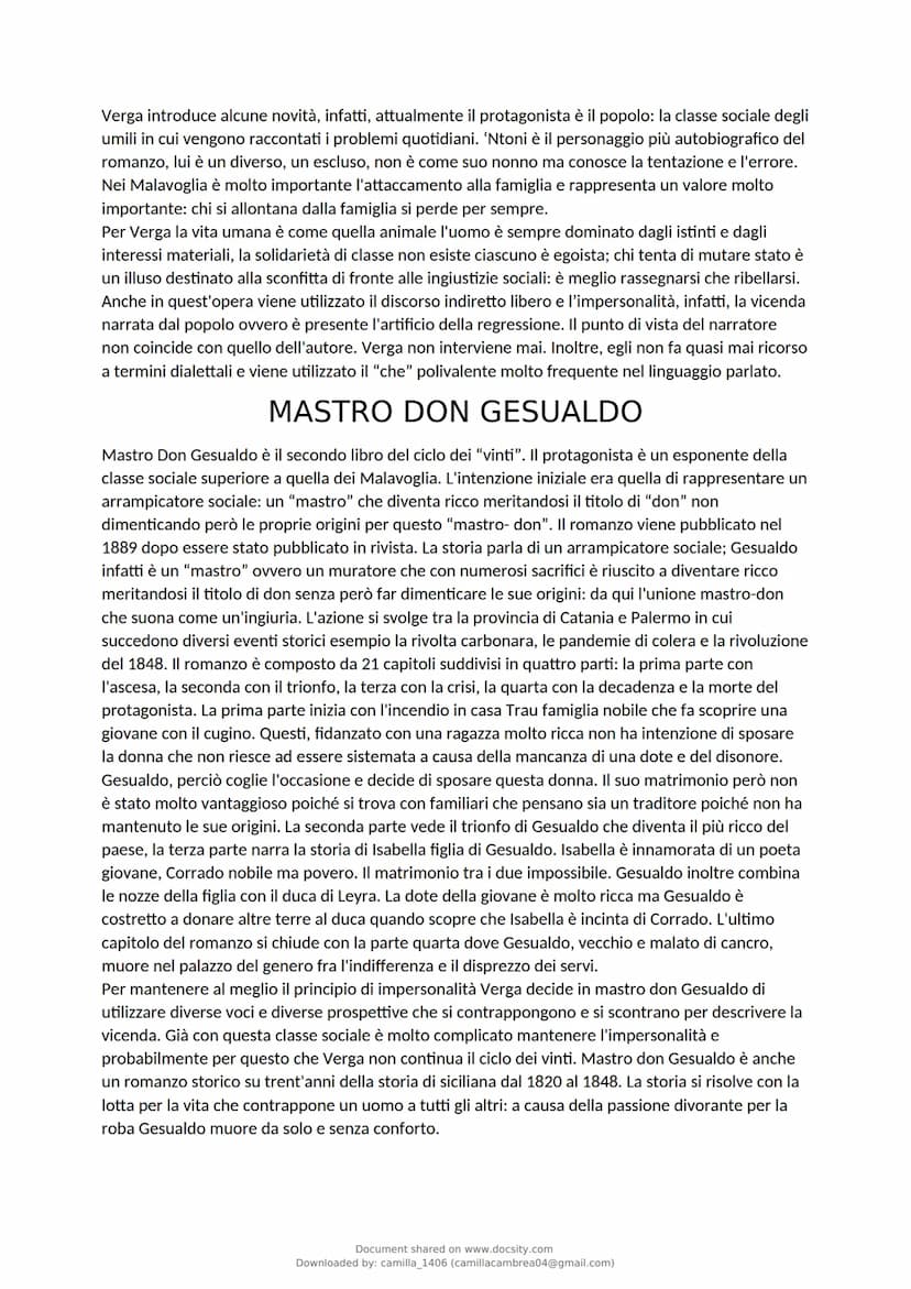 docsity
Giovanni Verga: vita, pensiero,
cultura, stile, opere
Italiano
6 pag.
Document shared on www.docsity.com
Downloaded by: camilla_1406