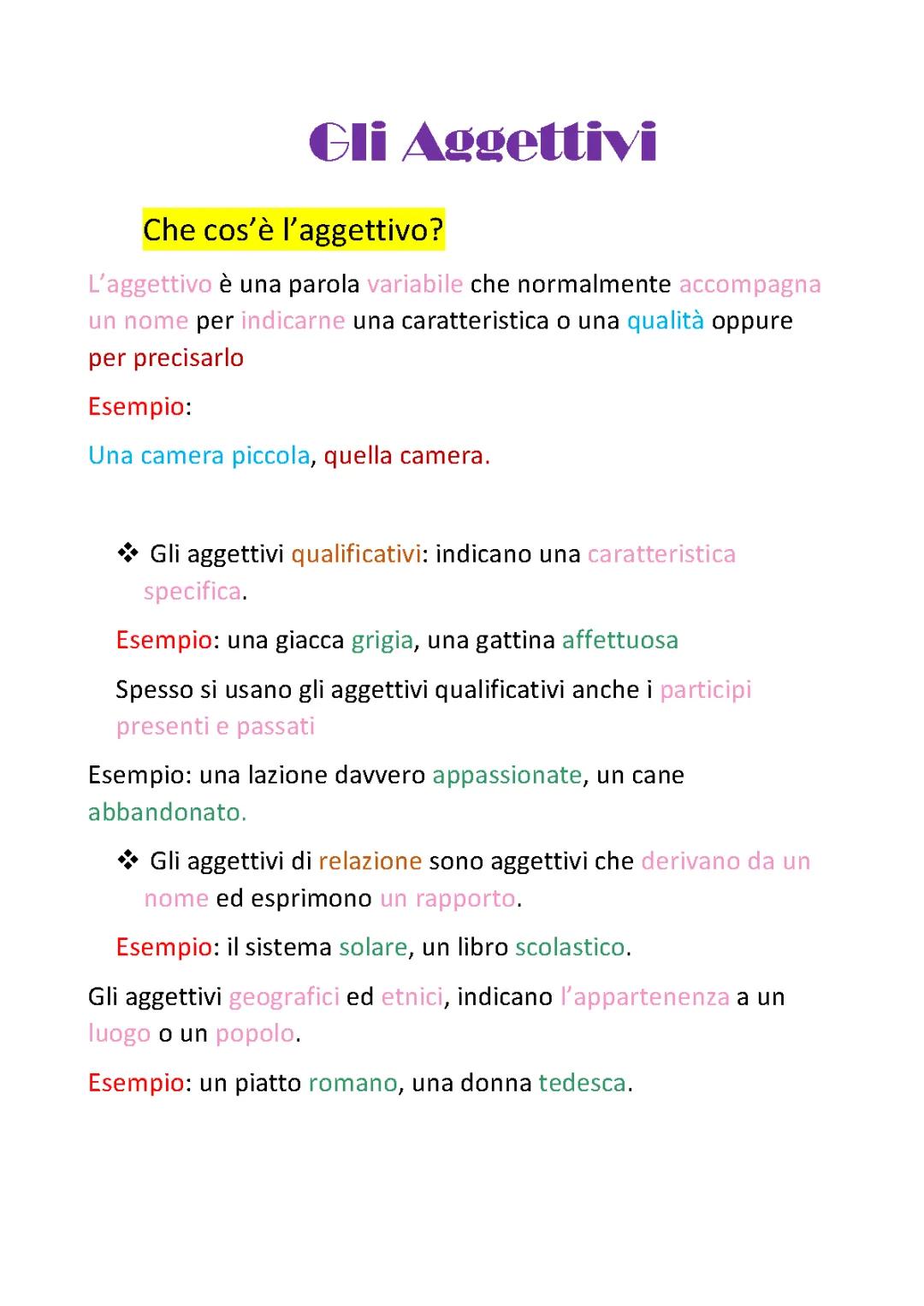 Gli aggettivi