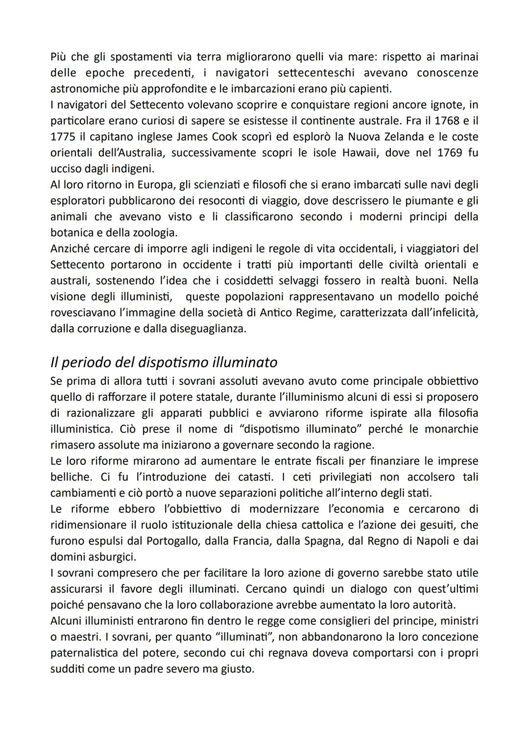 L'ILLUMINISMO
I cardini dell'Illuminismo
Nell'Europa del Settecento si sviluppò un movimento destinato a modificare il modo
di pensare e int