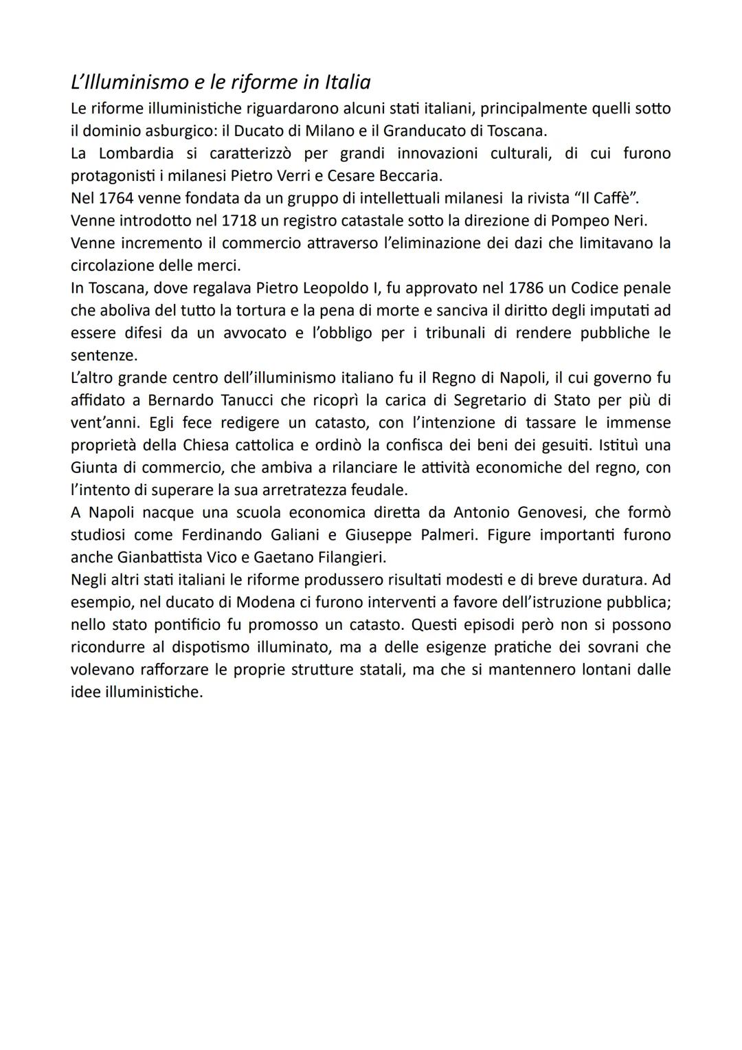 L'ILLUMINISMO
I cardini dell'Illuminismo
Nell'Europa del Settecento si sviluppò un movimento destinato a modificare il modo
di pensare e int