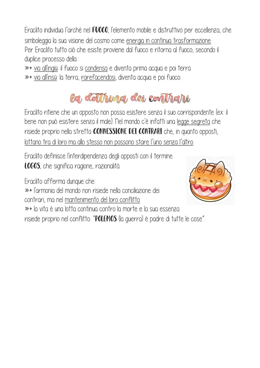 FILOSOFIA
Eraclito
Eraclito visse ad Efeso (Asia Minore) dal IV al V secolo aC. Scrisse un'opera in prosa,
INTORNO ALLA NATURA, costituita d