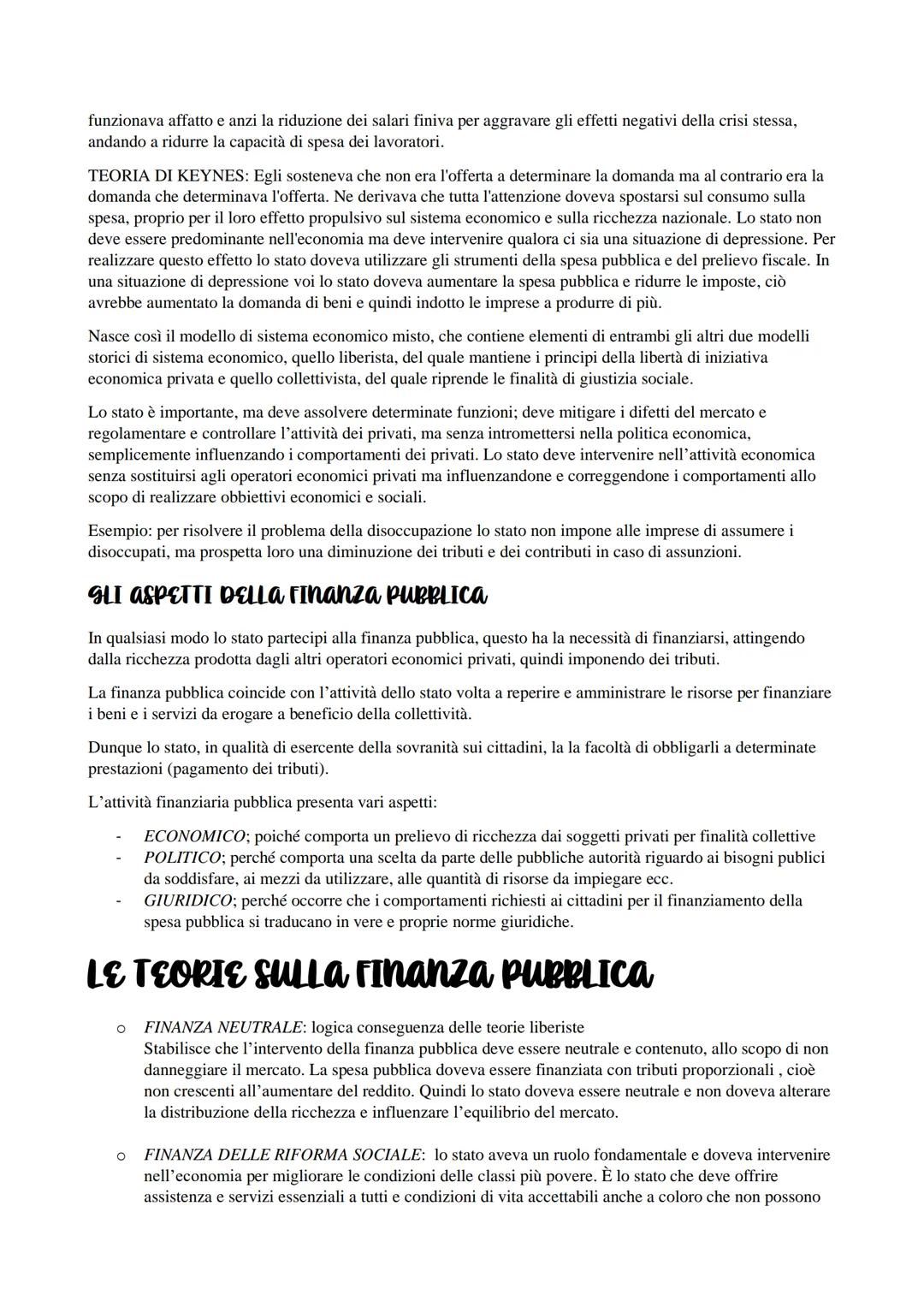 IL RUOLO DELLO STATO E LA FINANZA PUBBLICA
Lo Stato, o il soggetto pubblico economico, si presenta come fornitore di servizi alla collettivi