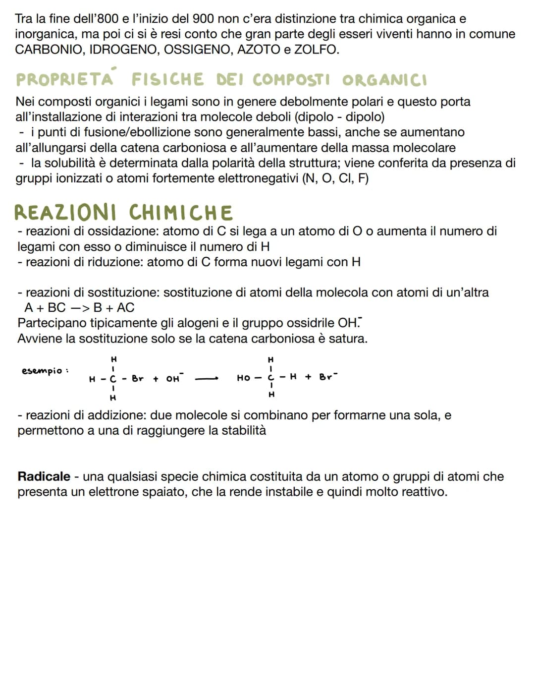 CHIMICA ORGANICA
Si occupa di indagare la composizione e l'organizzazione della materia vivente.
Tutti i componenti contenenti carbonio sono