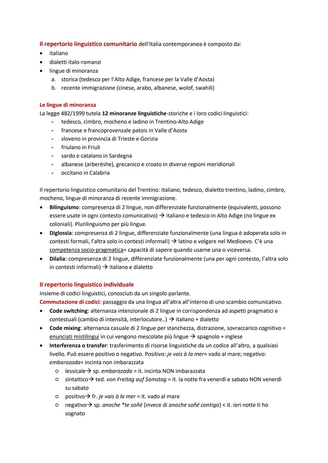 LA VARIAZIONE DELLA LINGUA
IL DIALETTO è una lingua locale, identifica un'identità (italiano → nazionale) e deriva dalle
popolazioni residen