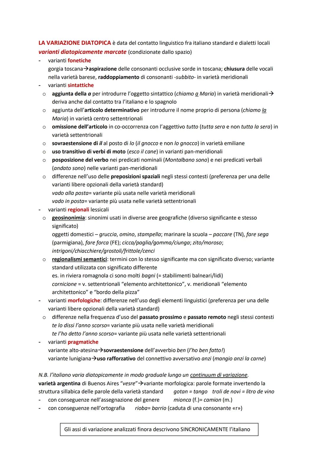 LA VARIAZIONE DELLA LINGUA
IL DIALETTO è una lingua locale, identifica un'identità (italiano → nazionale) e deriva dalle
popolazioni residen