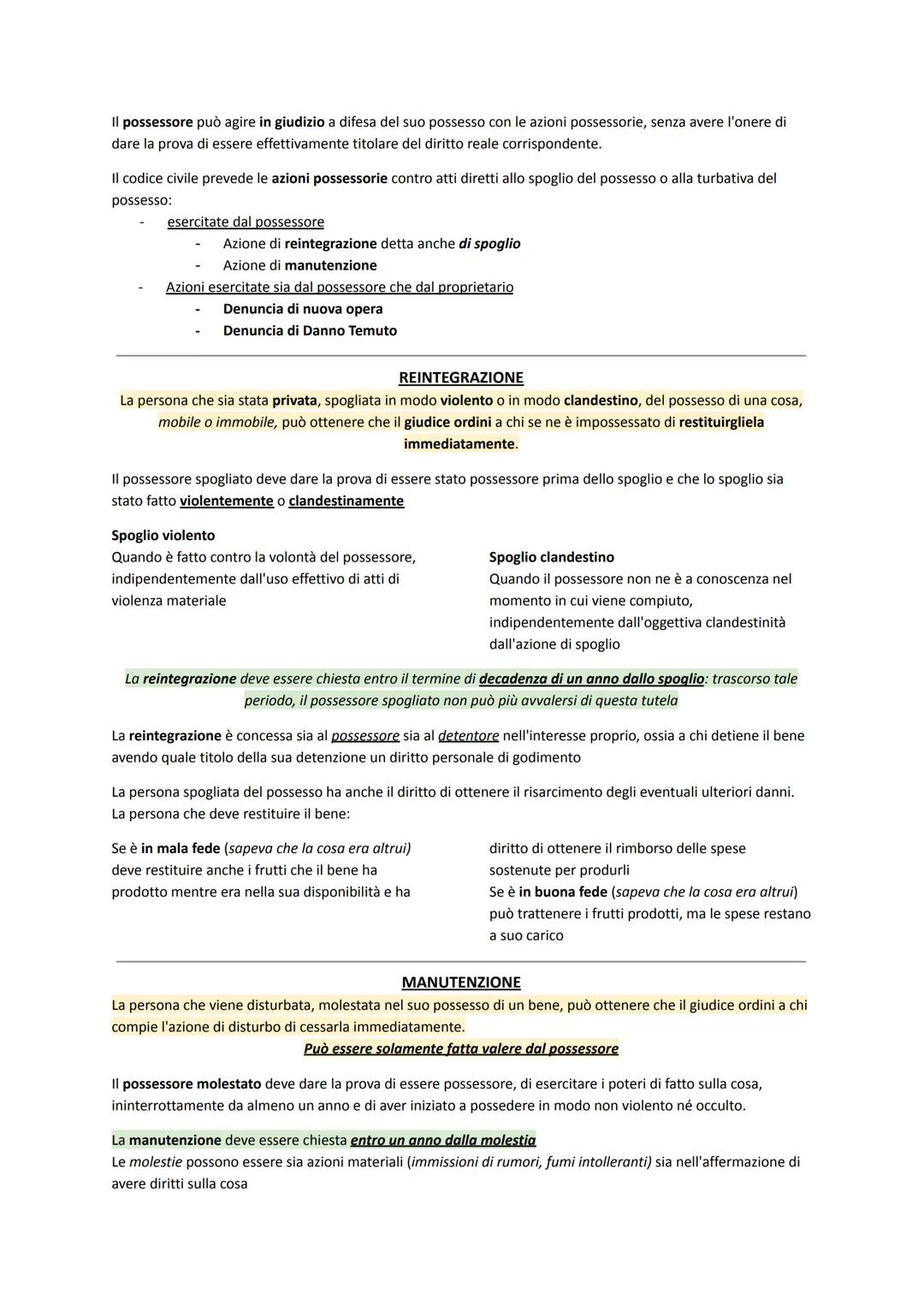 # PROPRIETÀ - DIRITTO SOGGETTIVO

## DETENZIONE E POSSESSO

Posizioni di fatto e consistono nel potere effettivo che un soggetto esercita su