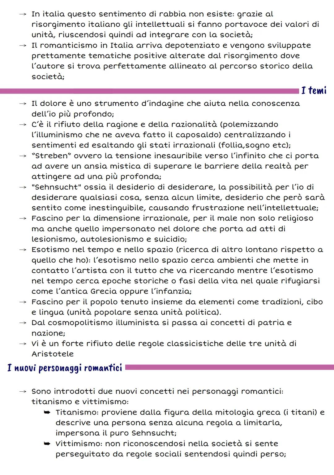ITALIANO
Caratteri generali
Il Romanticismo
Romanticismo è il termine che contraddistingue il movimento nato nella
prima metà dell'800 che s