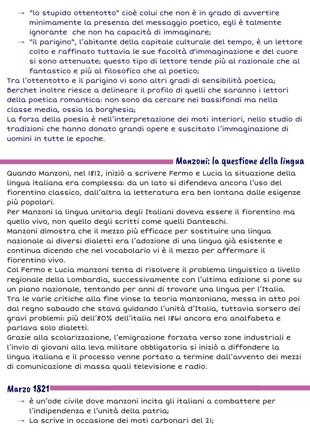 ITALIANO
Caratteri generali
Il Romanticismo
Romanticismo è il termine che contraddistingue il movimento nato nella
prima metà dell'800 che s