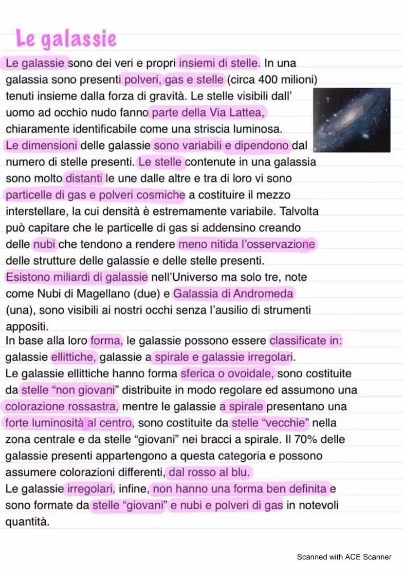 Lo universe
L'Universo si può definire come "l'insieme di tutte le cose che esistono":
stelle, galassie, pianeti, materia, energia.
Ad occhi