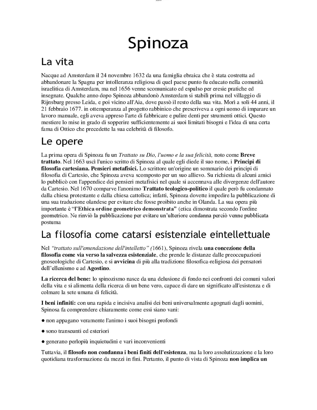Spinoza filosofia