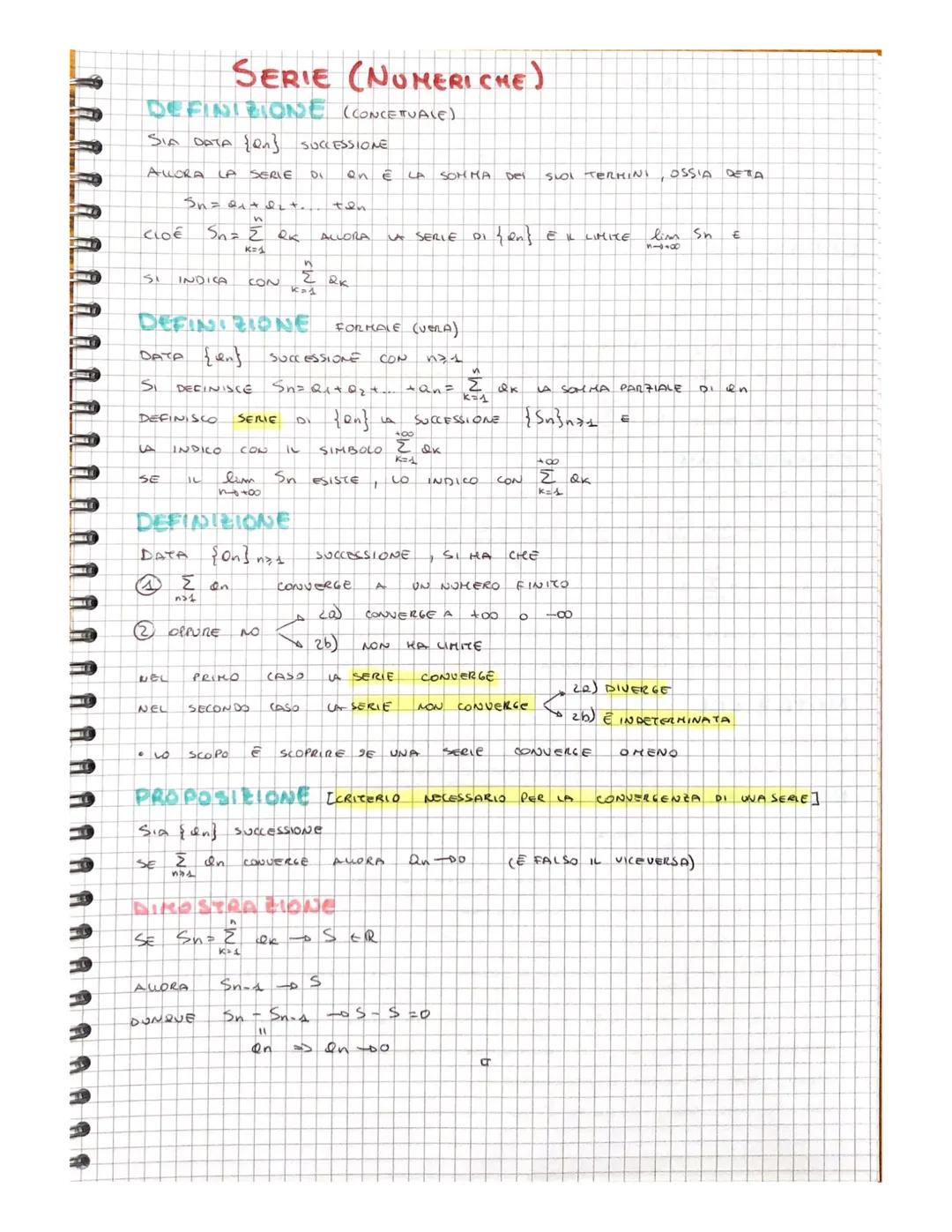 DEFINIZIONE (CONCETUALE)
SIA DATA {on} SUCCESSIONE
ALLORA
CLOE
si
SE
INDICA
3n = ₁+ ₂+.
Sn=
RK
IL
SE
SERIE (NUMERI CHE)
LA
naz
SE
DEFINIZION