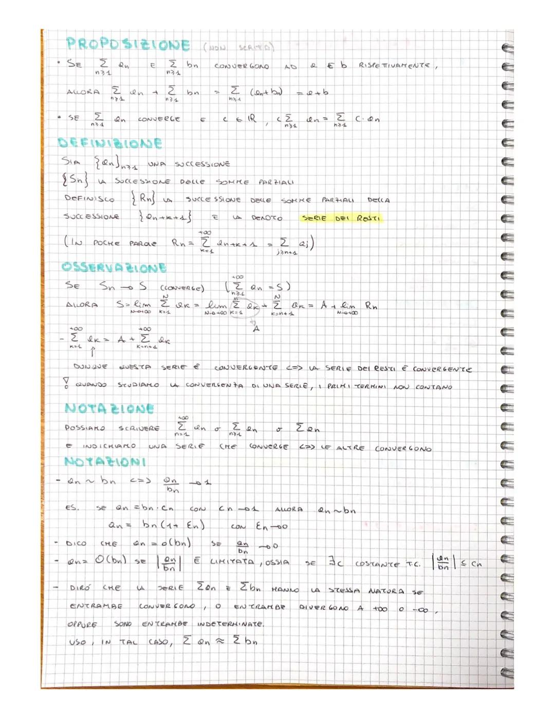 DEFINIZIONE (CONCETUALE)
SIA DATA {on} SUCCESSIONE
ALLORA
CLOE
si
SE
INDICA
3n = ₁+ ₂+.
Sn=
RK
IL
SE
SERIE (NUMERI CHE)
LA
naz
SE
DEFINIZION