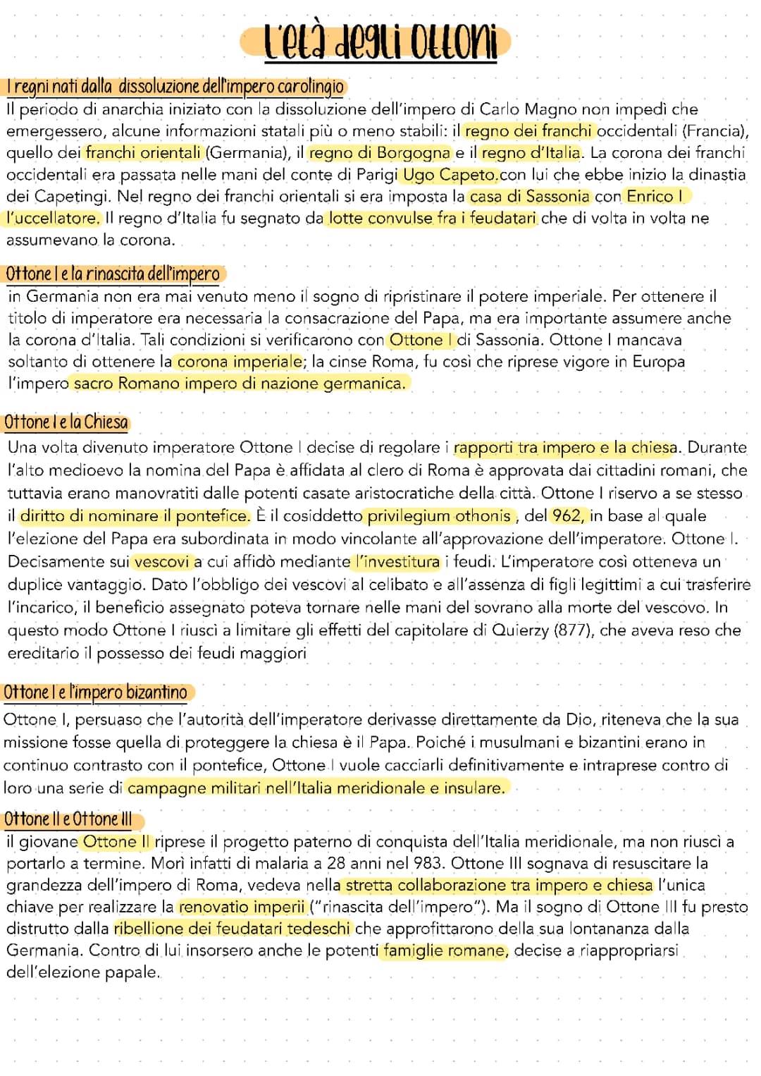 La riforma della Chiesa: riassunto e la dinastia degli Ottoni