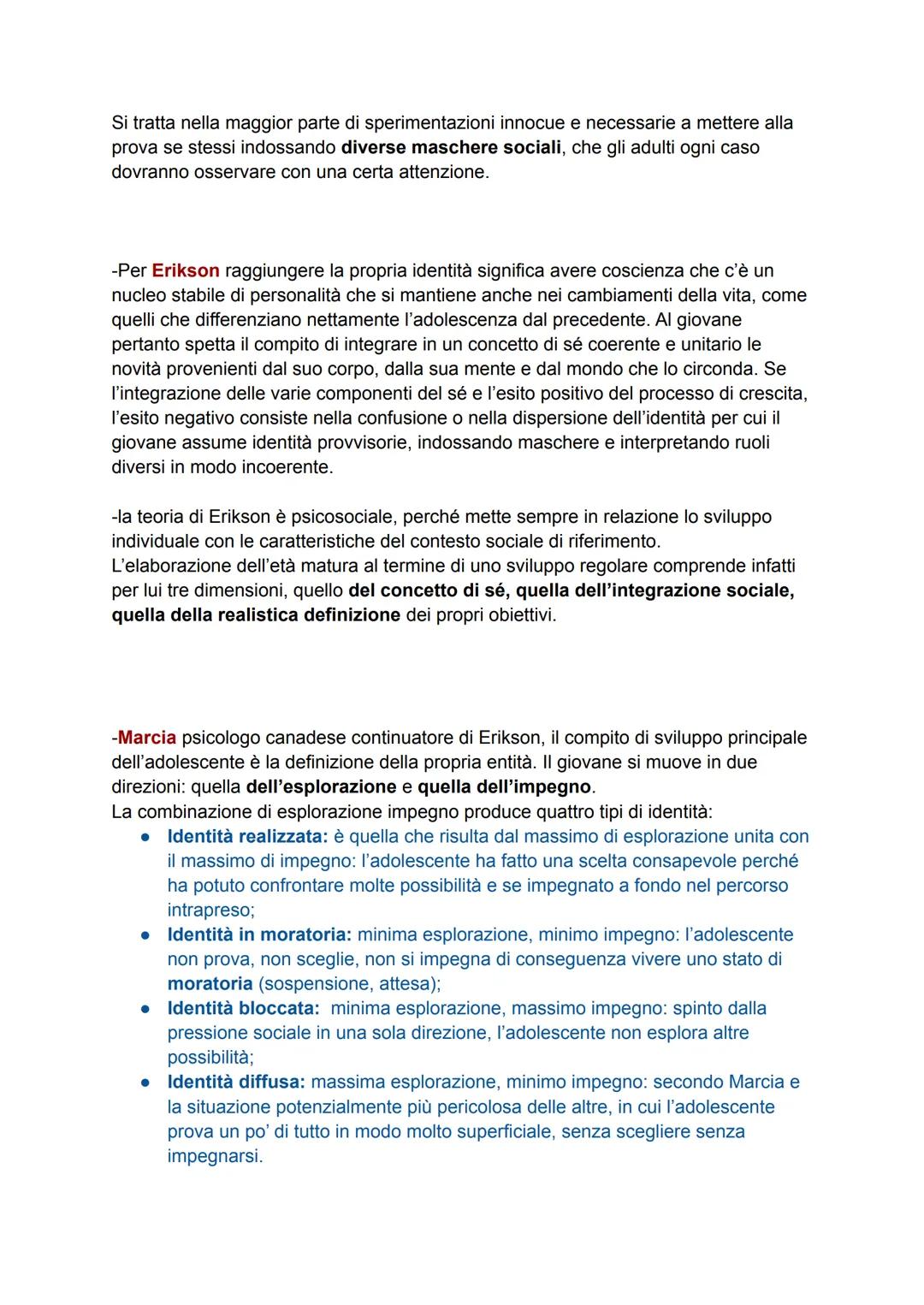 Lo sviluppo della personalità e della sfera morale
Una delle peculiarità dell'essere umano è l'autoconsapevolezza ossia, la capacità di
rifl