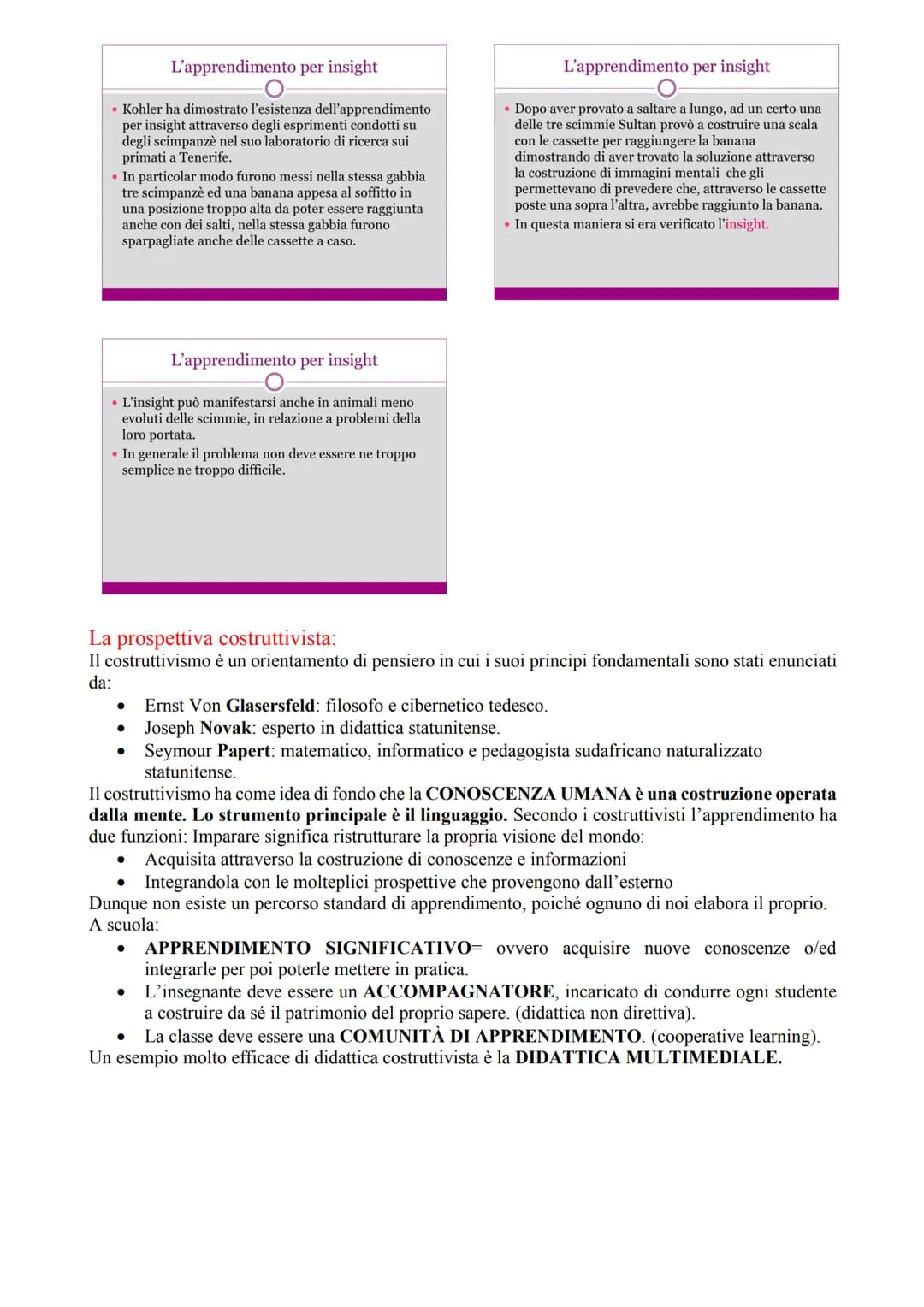 Definizione:
L'apprendimento è una modifica del nostro comportamento, basato sull'esperienza:
Non implica sempre un insegnamento.
●
●
●
Defi