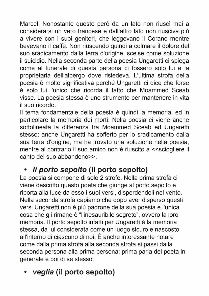 UNGARETTI
• nasce ad Alessandria d'Egitto e passa la sua infanzia lì.
Soggiorna poi anche in Francia
• Da giovane decide di arruolarsi volon