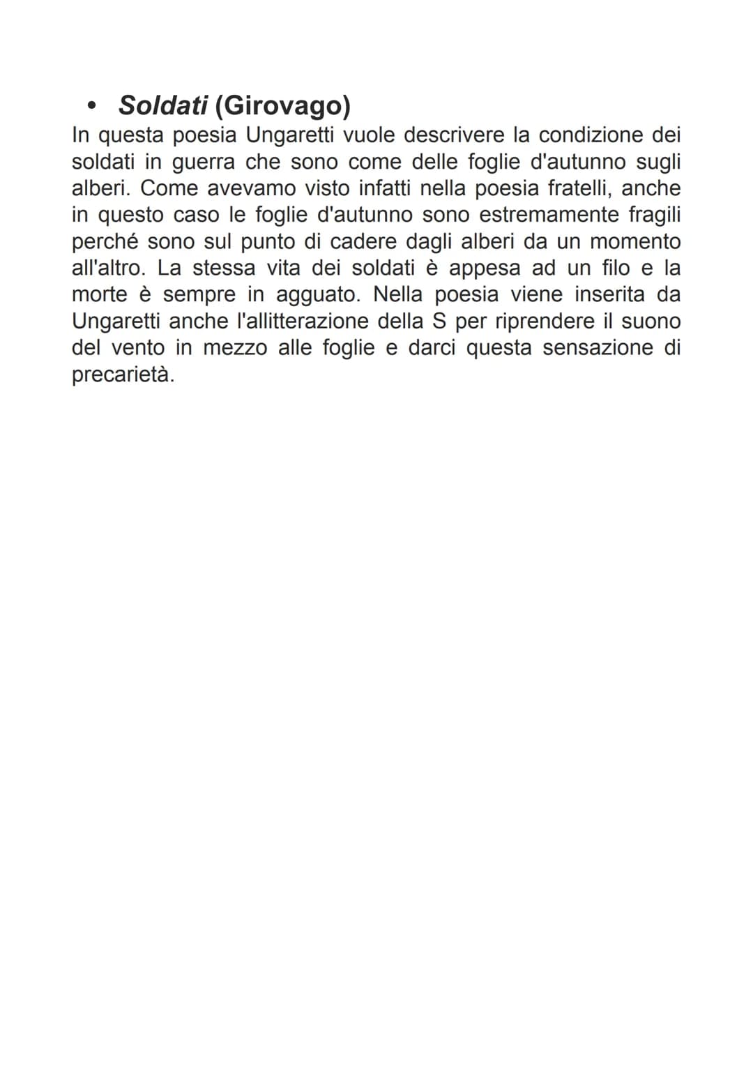 UNGARETTI
• nasce ad Alessandria d'Egitto e passa la sua infanzia lì.
Soggiorna poi anche in Francia
• Da giovane decide di arruolarsi volon