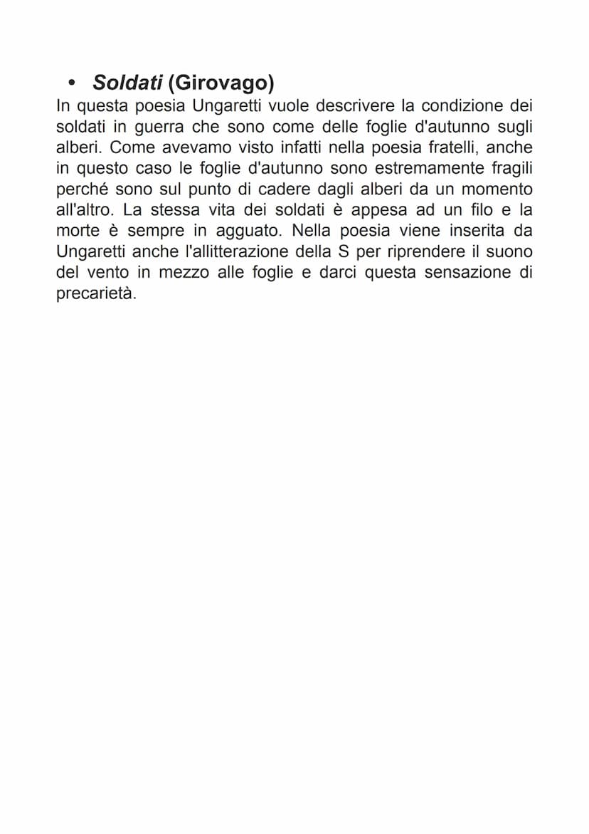 UNGARETTI
• nasce ad Alessandria d'Egitto e passa la sua infanzia lì.
Soggiorna poi anche in Francia
• Da giovane decide di arruolarsi volon