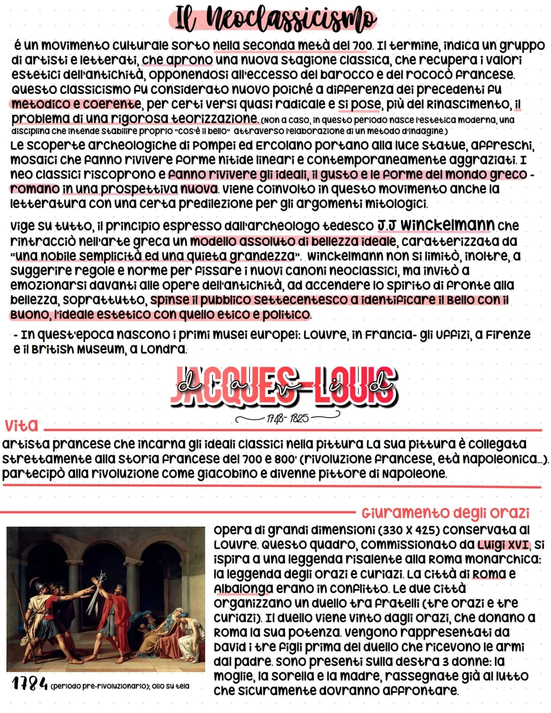 
<p>Il neoclassicismo è un movimento culturale sorto nella seconda metà del 700. Il termine indica un gruppo di artisti e letterati che apro