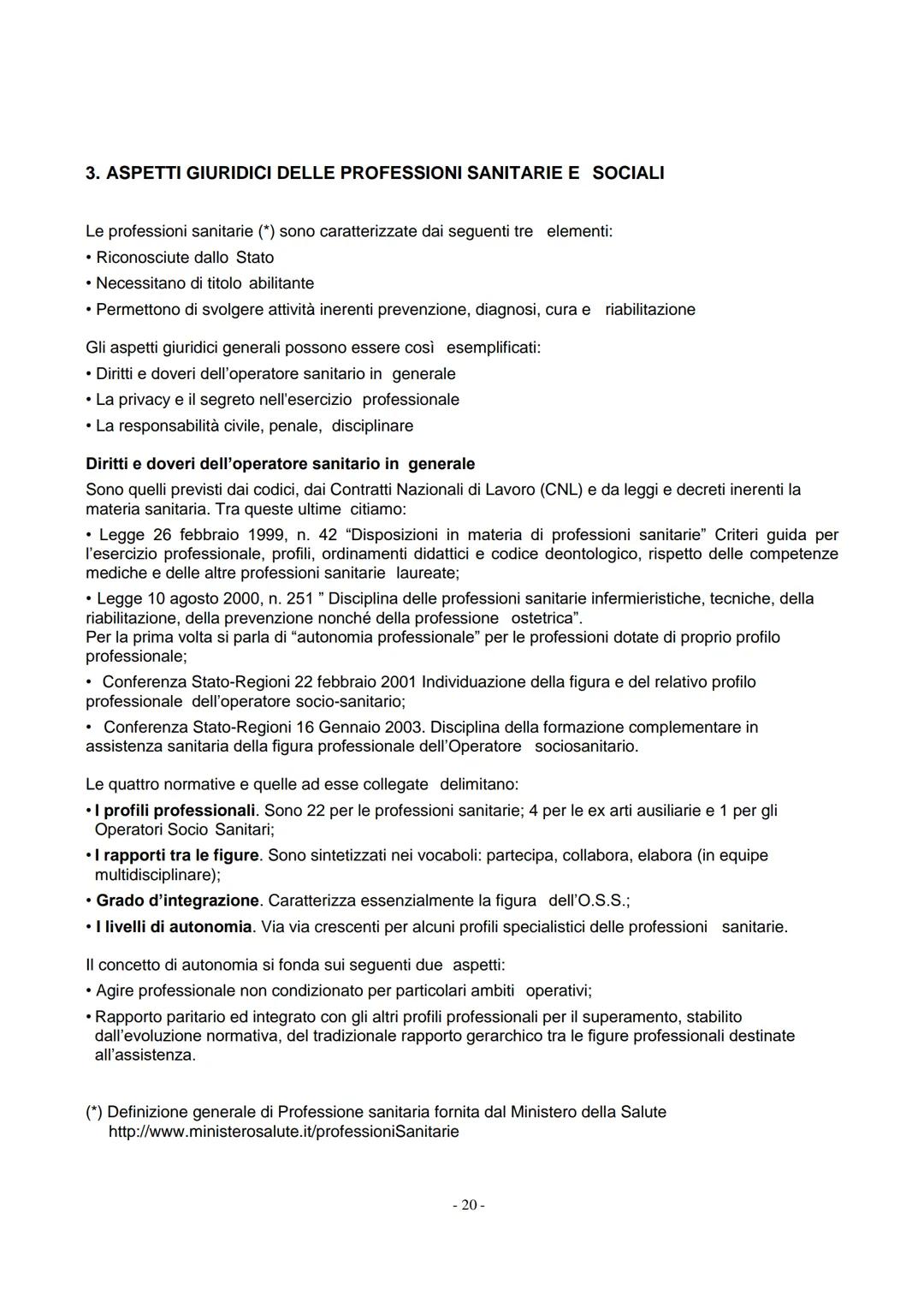 Manuale dagli appunti di
LEGISLAZIONE SANITARIA
Corso per Operatori Socio Sanitari
Dr. Agostino Scardamaglio 1. L'OPERATORE SOCIO-SANITARIO 