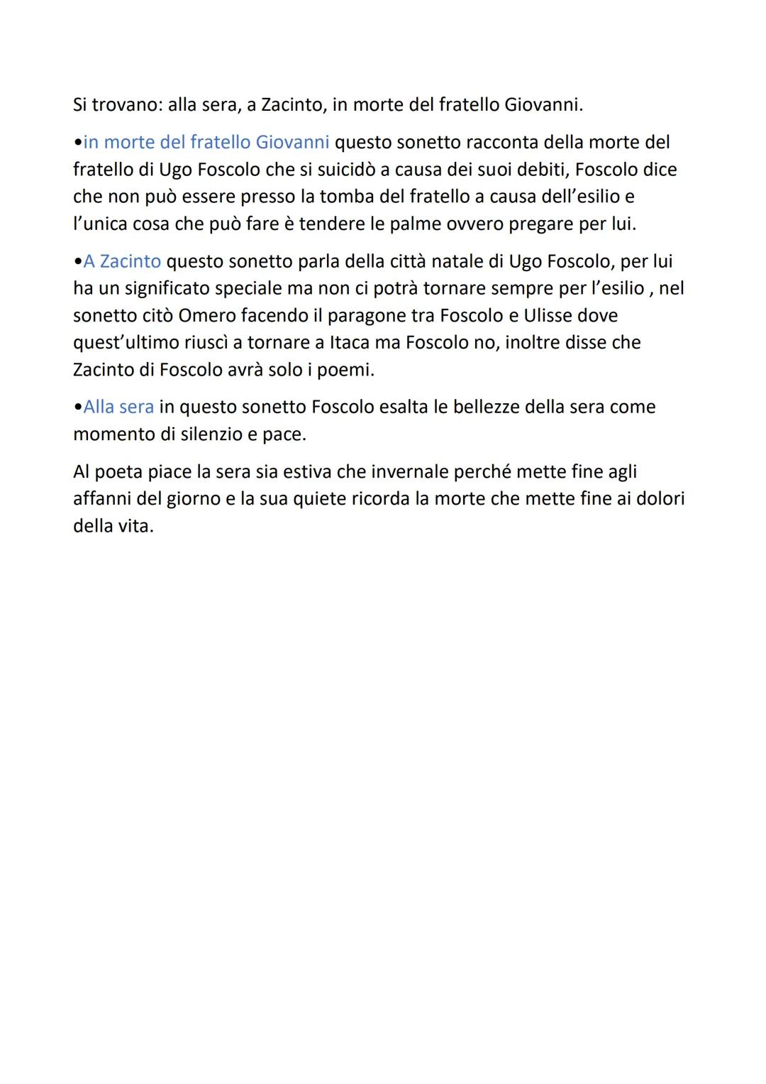 # Ugo Foscolo

LA VITA

Ugo Foscolo nacque nel 1778 a Zacinto, una piccola Isola nel mar ionio
sotto il dominio di Venezia, ha un grande sig