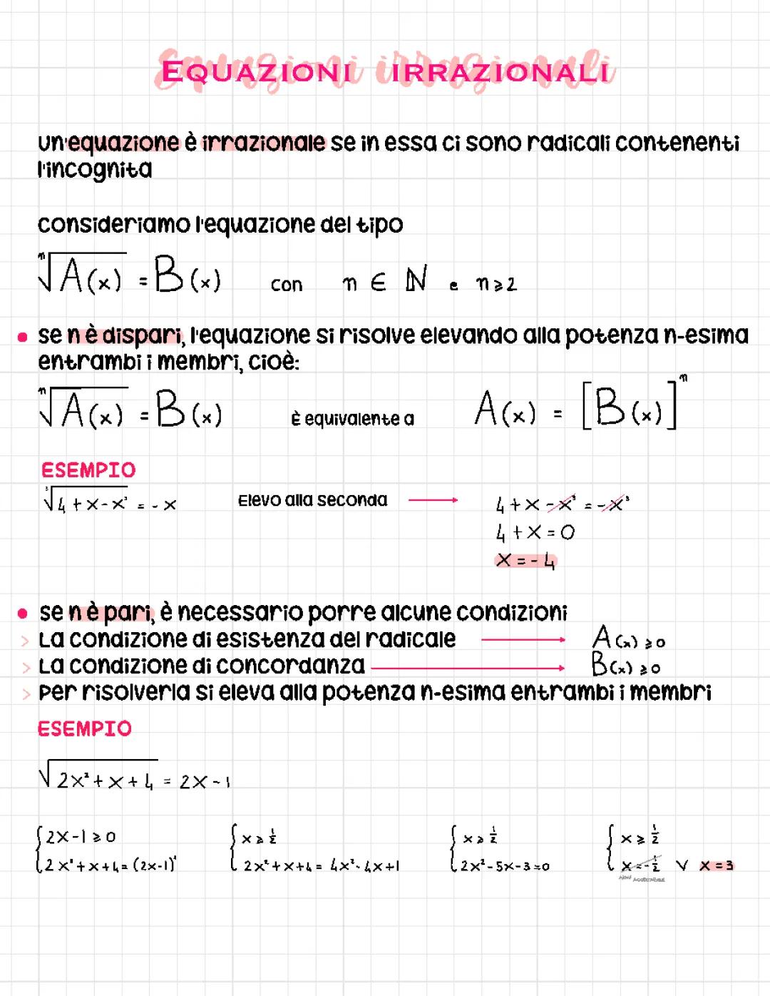 Impara le Equazioni Irrazionali: Esercizi Svolti e Schemi Facili