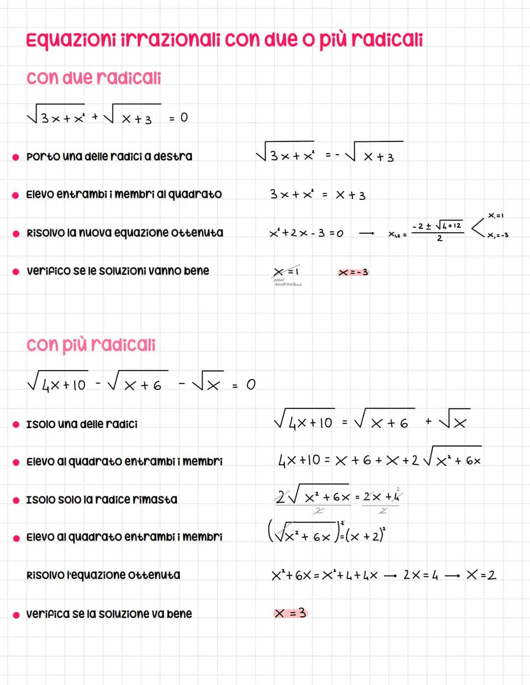 Equazioni uRRAZIONALI
un'equazione è irrazionale se in essa ci sono radicali contenenti
l'incognita
consideriamo l'equazione del tipo
√A(x) 