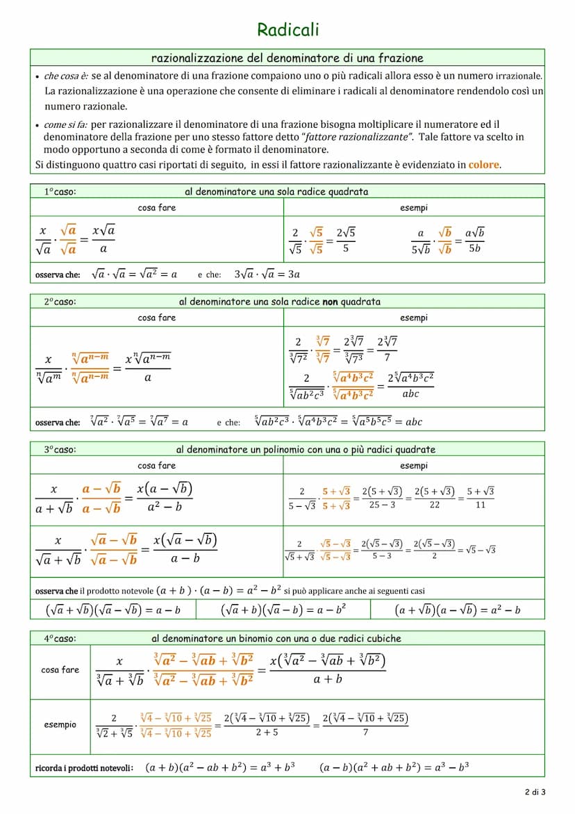Radicali
definizione di radice aritmetica
si definisce radice aritmetica n-sima di a, e si indica con V√a, quel numero b tale che: b = a
con