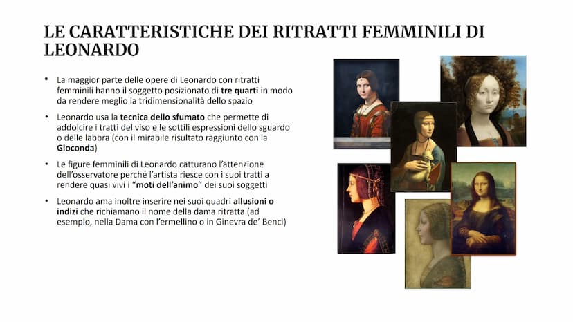 A
bontpop. Sigm
LEONARDO DA VINCI
I ritratti femminili di Leonardo
ret-porting
Gimi
wHin aportante r
Frontpops HNDICE 1. Le caratteristiche 