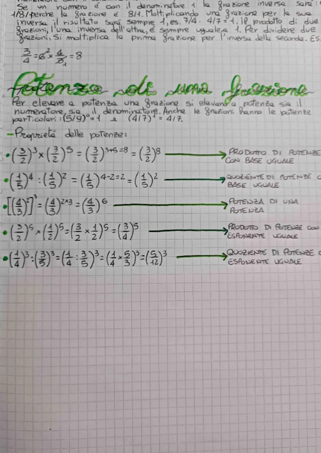 sare:
Se
numero é con il denominafore 1 la grazione inverse
1/8/perche la gra zione é 8/1. Moltiplicando une grazione per le sue
inversa il 