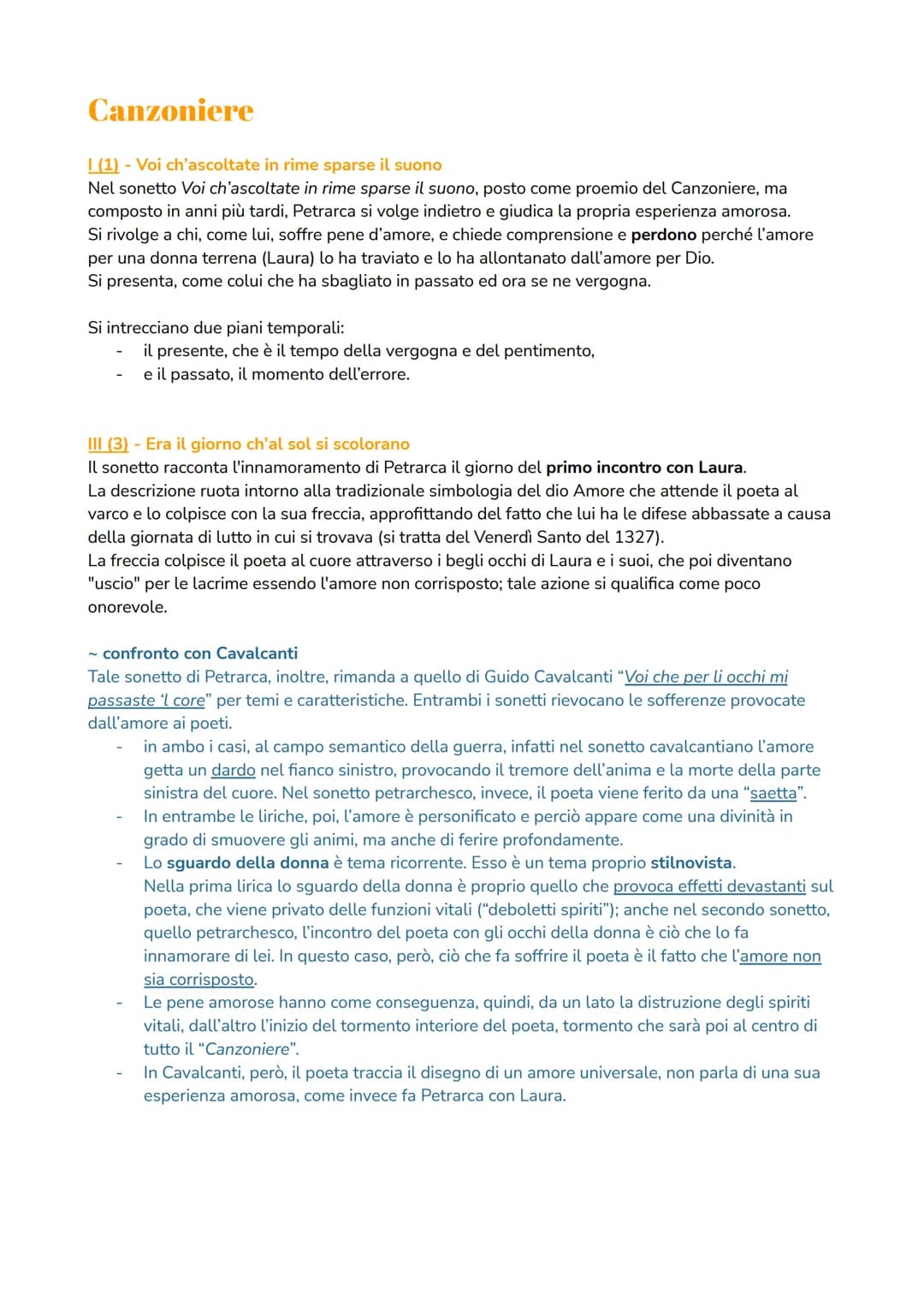 Canzoniere
I (1) - Voi ch'ascoltate in rime sparse il suono
Nel sonetto Voi ch'ascoltate in rime sparse il suono, posto come proemio del Can