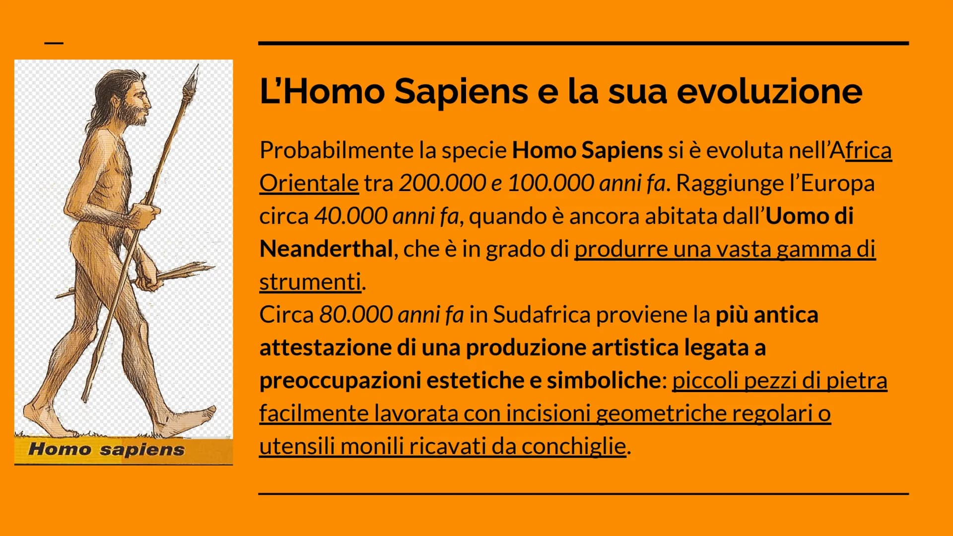 LA PREISTORIA
Storia dell'arte Lineamenti storici
La Preistoria è il periodo della storia umana che precede
l'avvento della scrittura. Inizi