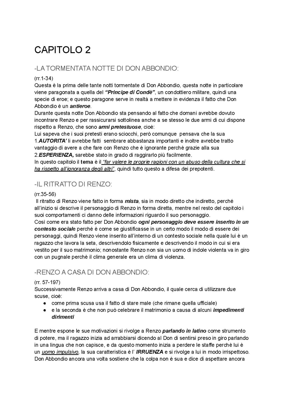 Riassunto Capitolo 2 dei Promessi Sposi