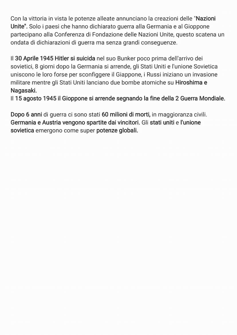 2 GUERRA MONDIALE:
Alla fine della prima guerra mondiale, la Germania e i suoi alleati vengono
sconfitti e ritenuti i principali responsabil