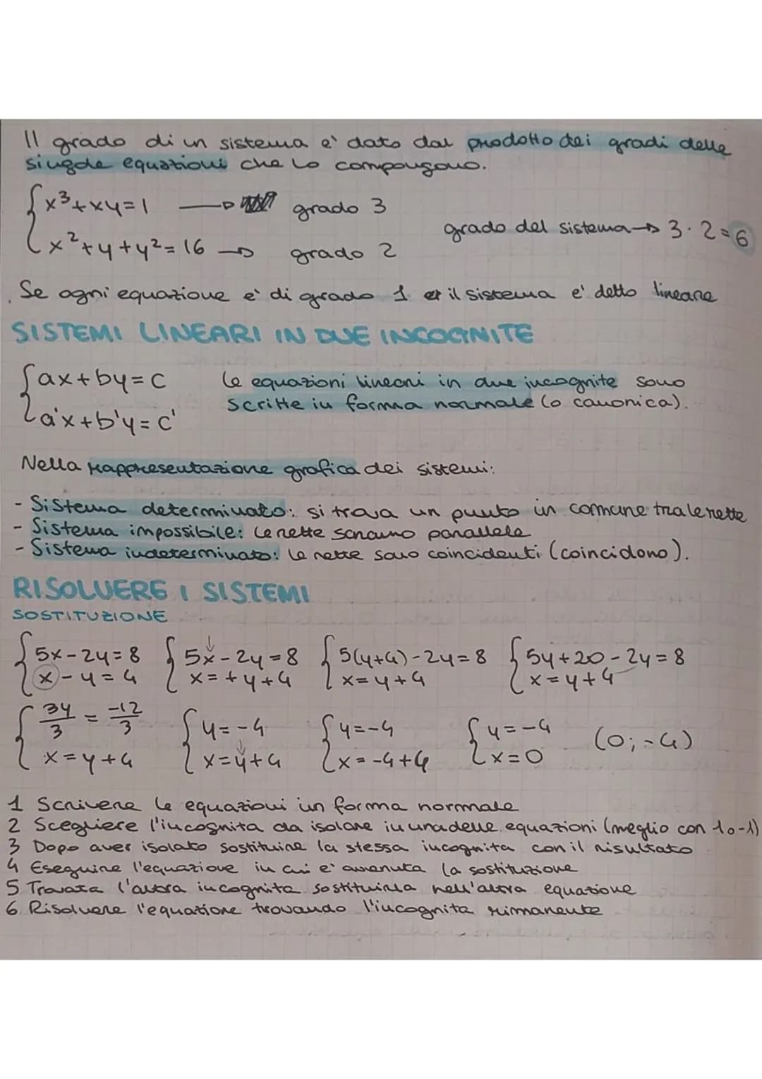 Sistemi di Equazioni
EQUAZIONI LINEARI A 2 INCOGNITE
7x+34= C
ax+by=c
E' un equazione lineare di I grado, ma ha 2 incognite (xey)
Per risolv