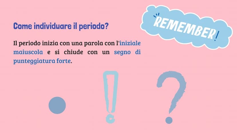 
<p>Che cos'è il periodo?<br />
Il periodo è l'insieme di due o più frasi semplici collegate tra loro, formando così una struttura più compl