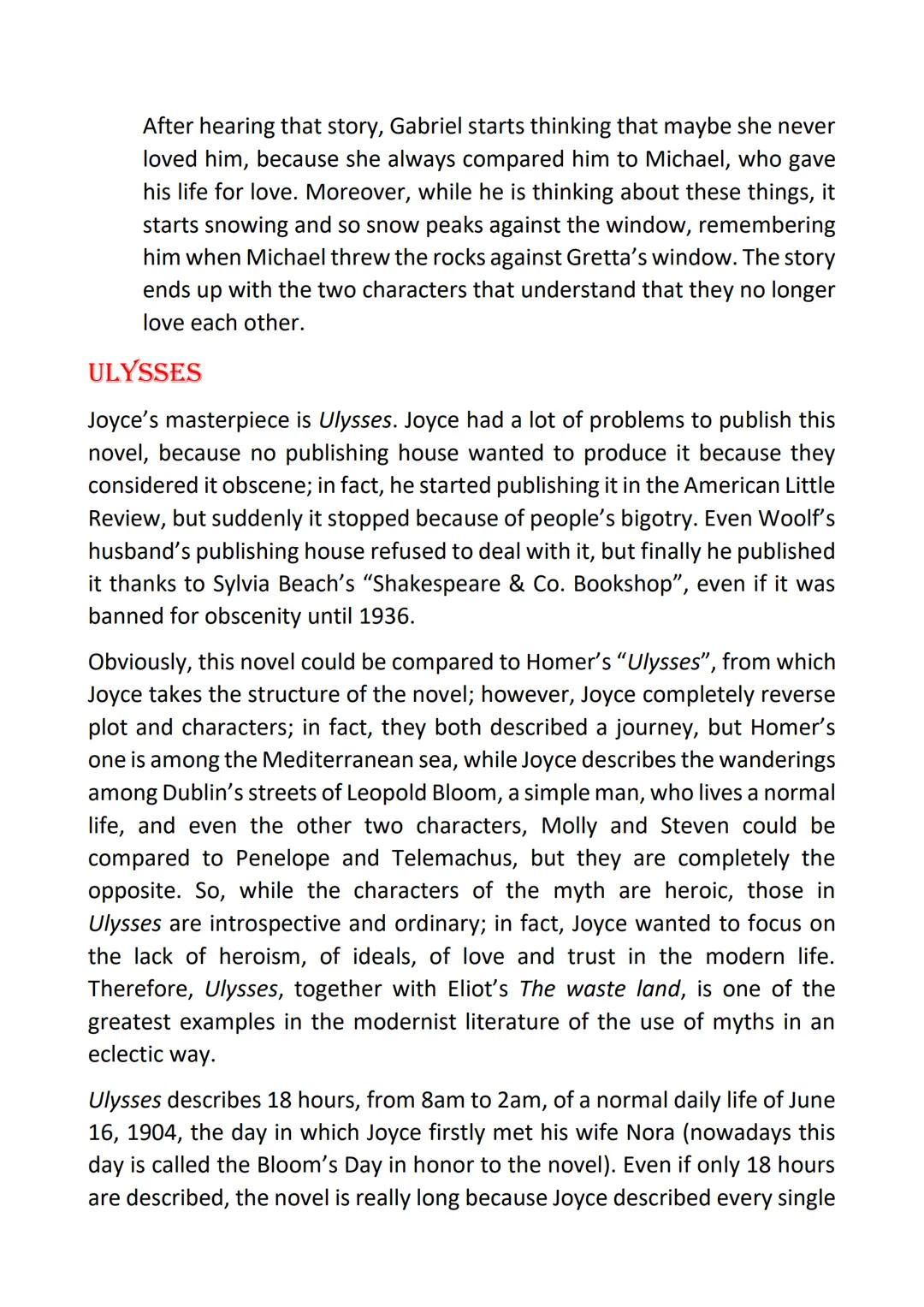 # JAMES JOYCE

James Joyce is one of the most important first-generation authors of the
Modernism. When we talk about him, the key words are