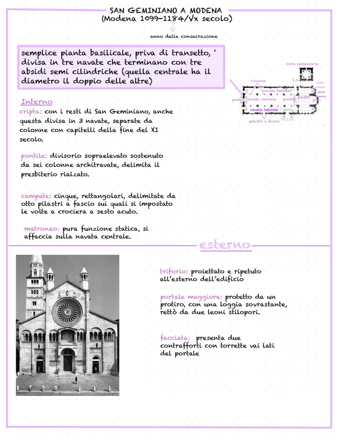 semplice pianta basilicale, priva di transetto,
divisa in tre navate che terminano con tre
absidi semi cilindriche (quella centrale ha il
di