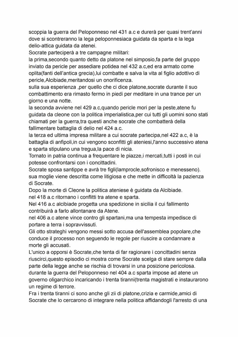 la vita e il pensiero di Socrate contribuiranno a tramandare durante i secoli la
concezione dell'indagine filosofica come ricerca e dialoghi