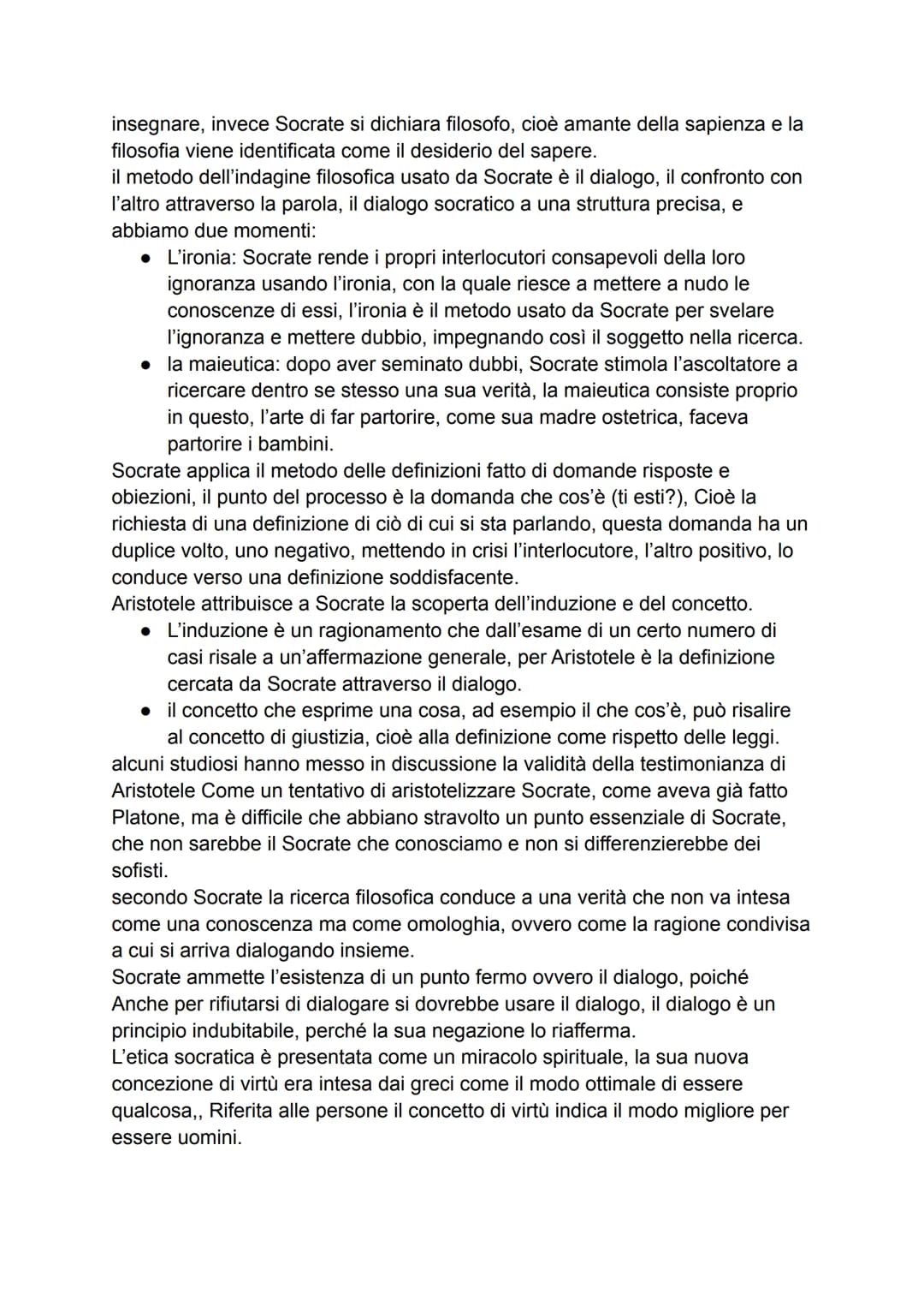 la vita e il pensiero di Socrate contribuiranno a tramandare durante i secoli la
concezione dell'indagine filosofica come ricerca e dialoghi