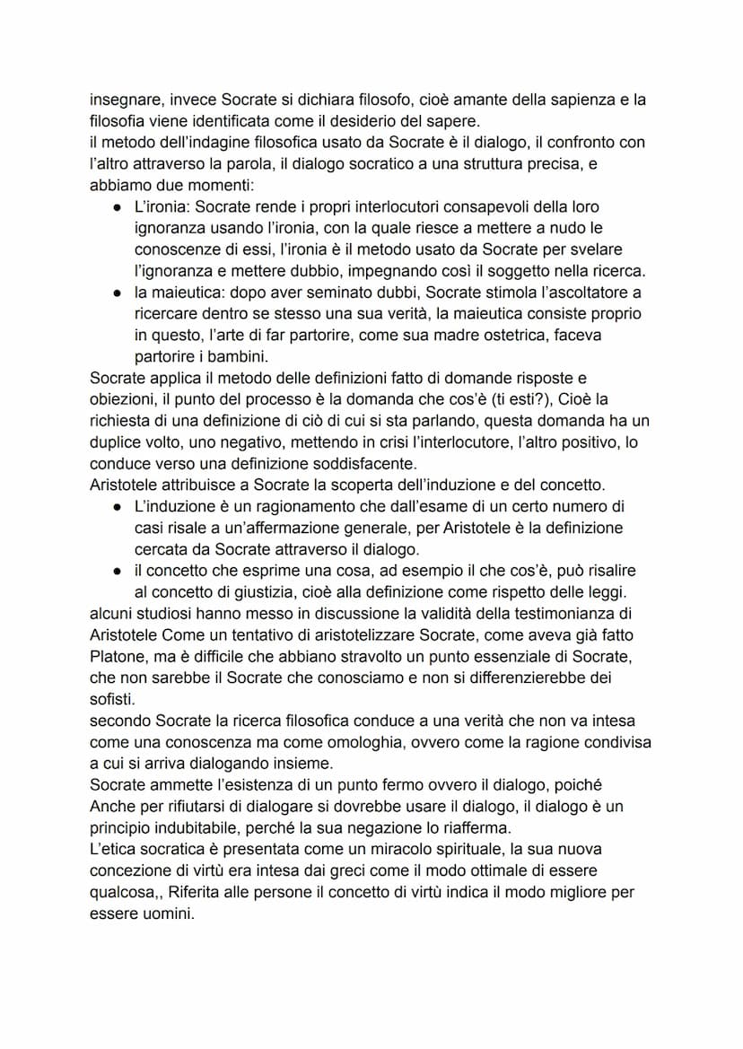 la vita e il pensiero di Socrate contribuiranno a tramandare durante i secoli la
concezione dell'indagine filosofica come ricerca e dialoghi