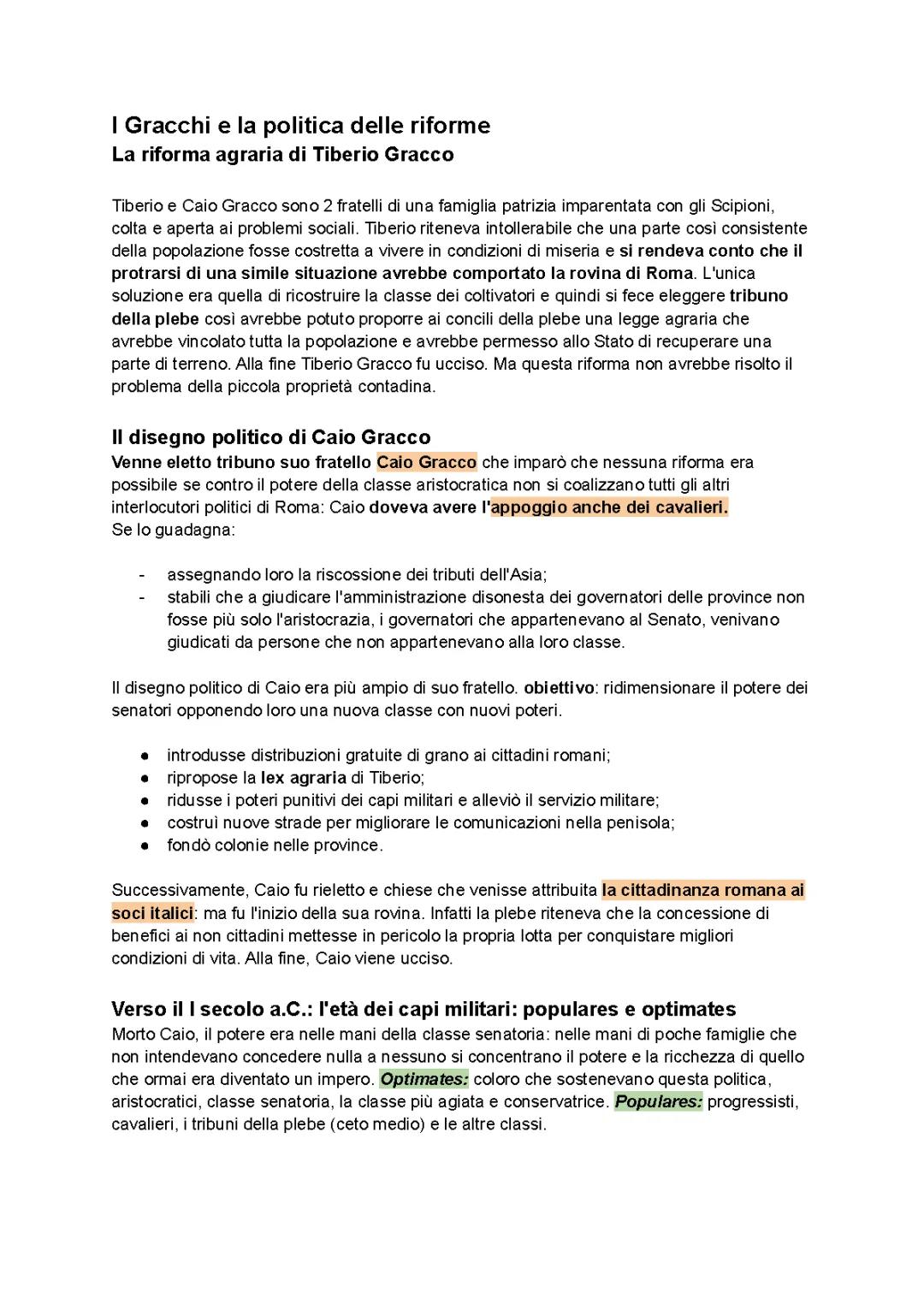 Dai Gracchi a Cesare: Il Passaggio dalla Repubblica all'Impero